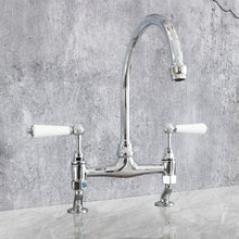 Load image into Gallery viewer, Traditional Kitchen Mixer Tap - Porcelain Levers