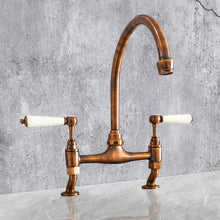 Load image into Gallery viewer, Traditional Kitchen Mixer Tap - Porcelain Levers
