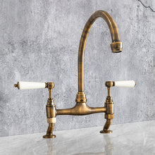 Load image into Gallery viewer, Traditional Kitchen Mixer Tap - Porcelain Levers