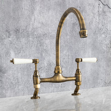 Load image into Gallery viewer, Traditional Kitchen Mixer Tap - Porcelain Levers