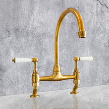 Load image into Gallery viewer, Traditional Kitchen Mixer Tap - Porcelain Levers
